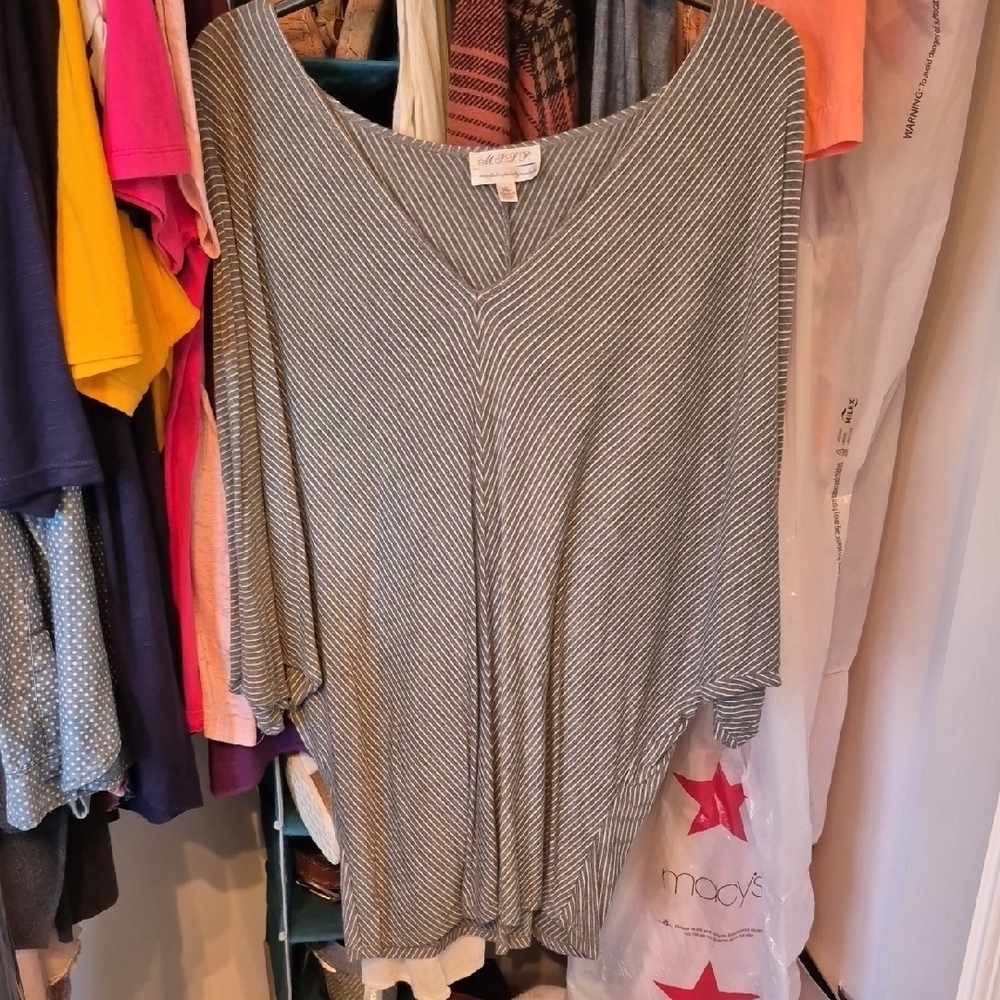Striped Gray Women's Top